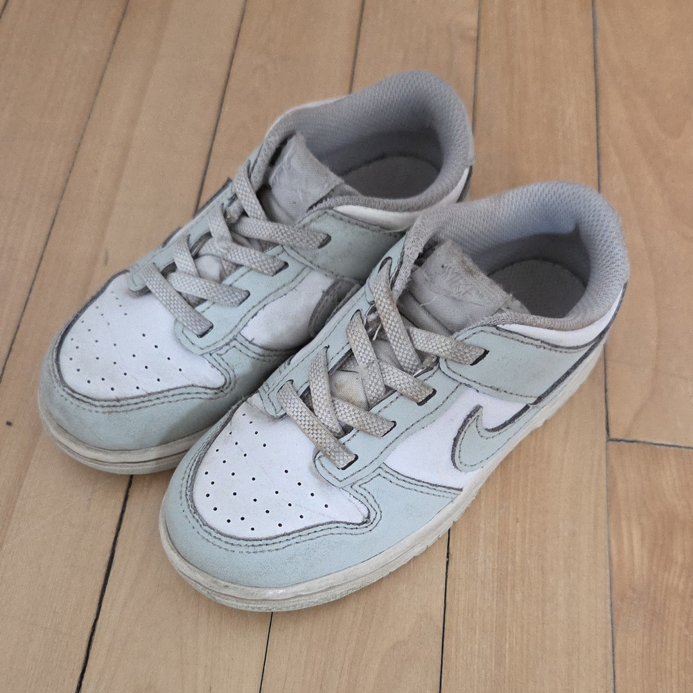 Nike Kids White and Light Gray Low-Top Sneakers